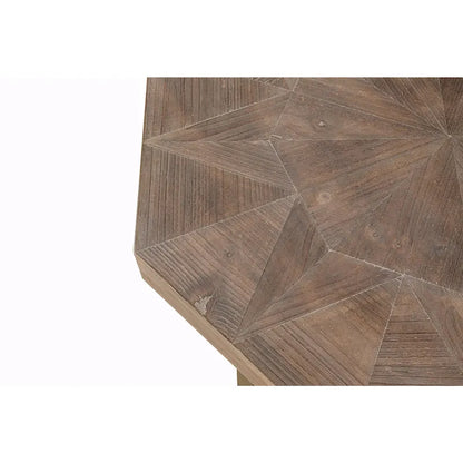 Table basse octogonale vintage patchwork en bois de 76 cm