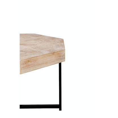 Table basse octogonale vintage patchwork en bois de 76 cm