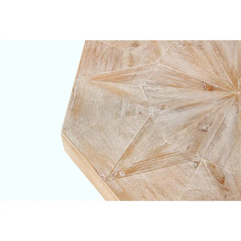 Table basse octogonale vintage patchwork en bois de 76 cm