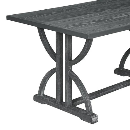 Ensemble de table à manger rectangulaire rétro 6 pièces pour 6 personnes