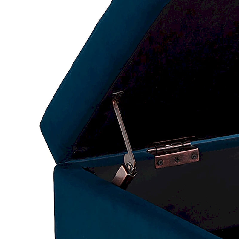 Banc de rangement moderne en velours avec assise relevable