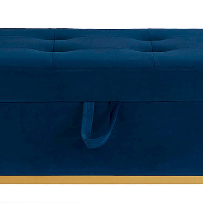 Banc de rangement moderne en velours avec assise relevable