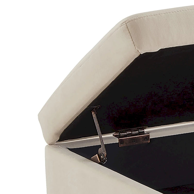 Banc de rangement moderne en velours avec assise relevable