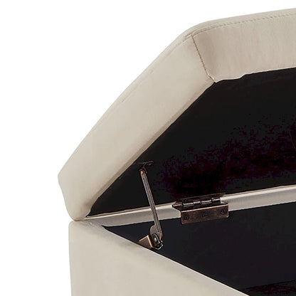 Banc de rangement moderne en velours avec assise relevable