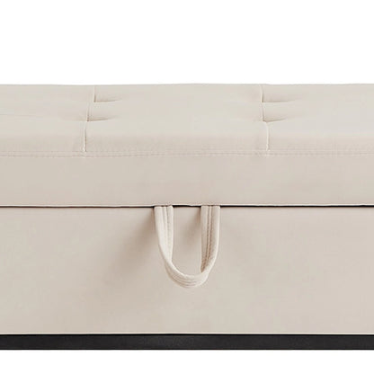 Banc de rangement moderne en velours avec assise relevable