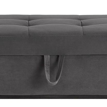 Banc de rangement moderne en velours avec assise relevable
