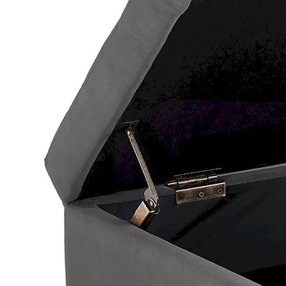 Banc de rangement moderne en velours avec assise relevable