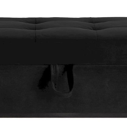 Banc de rangement moderne en velours avec assise relevable