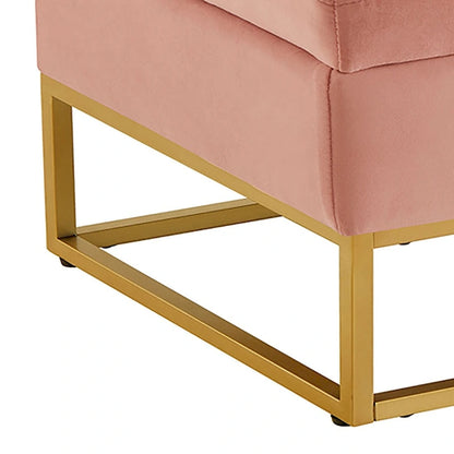 Banc de rangement moderne en velours avec assise relevable