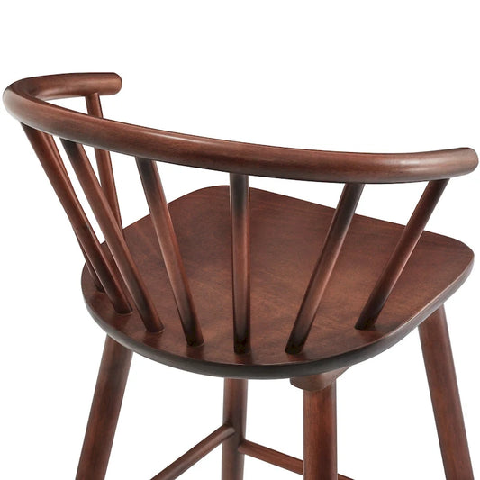 Ensemble de 2 tabourets de bar de 61 cm (24 po) de hauteur comptoir pour îlot de cuisine, en bois massif avec dossier à fuseaux.