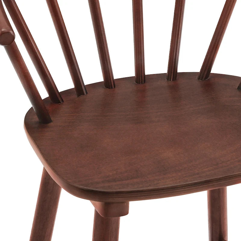 Ensemble de 2 tabourets de bar de 61 cm (24 po) de hauteur comptoir pour îlot de cuisine, en bois massif avec dossier à fuseaux.