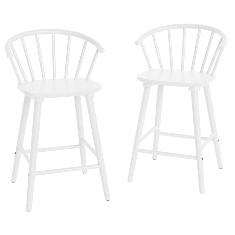Ensemble de 2 tabourets de bar de 61 cm (24 po) de hauteur comptoir pour îlot de cuisine, en bois massif avec dossier à fuseaux.
