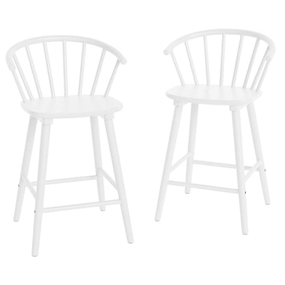 Ensemble de 2 tabourets de bar de 61 cm (24 po) de hauteur comptoir pour îlot de cuisine, en bois massif avec dossier à fuseaux.