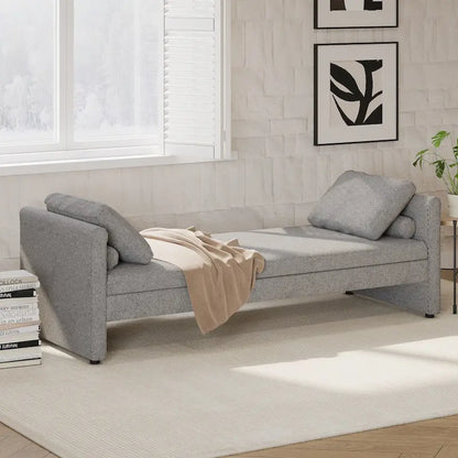 Méridienne moderne capitonnée avec coussins, petite méridienne simple pour salon