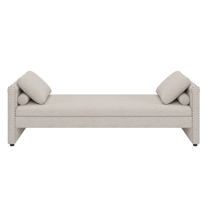Méridienne moderne capitonnée avec coussins, petite méridienne simple pour salon