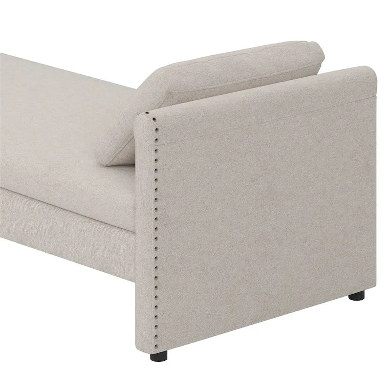 Méridienne moderne capitonnée avec coussins, petite méridienne simple pour salon