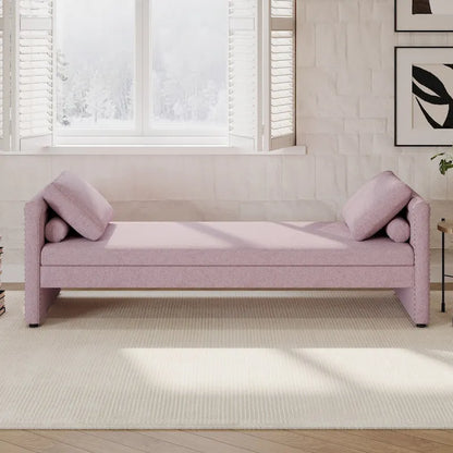 Méridienne moderne capitonnée avec coussins, petite méridienne simple pour salon
