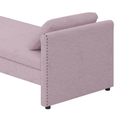 Méridienne moderne capitonnée avec coussins, petite méridienne simple pour salon