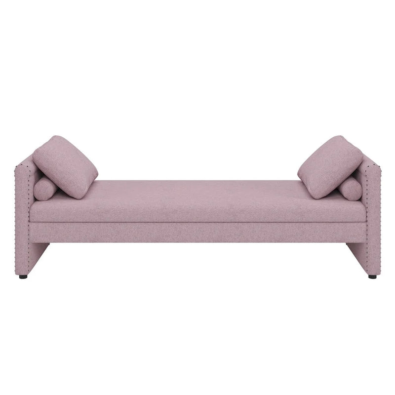 Méridienne moderne capitonnée avec coussins, petite méridienne simple pour salon
