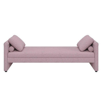 Méridienne moderne capitonnée avec coussins, petite méridienne simple pour salon