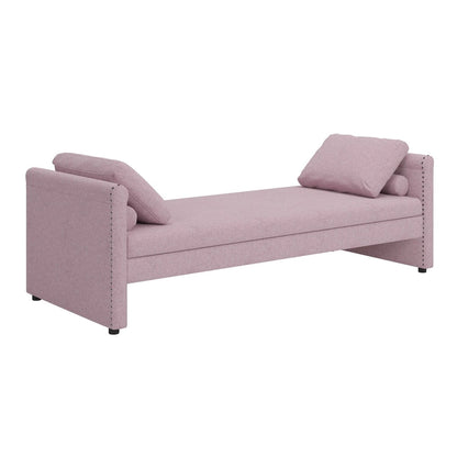 Méridienne moderne capitonnée avec coussins, petite méridienne simple pour salon