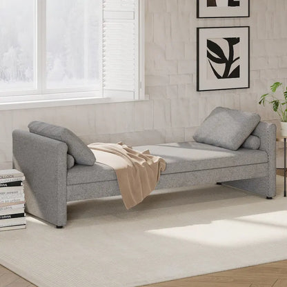 Méridienne moderne capitonnée avec coussins, petite méridienne simple pour salon