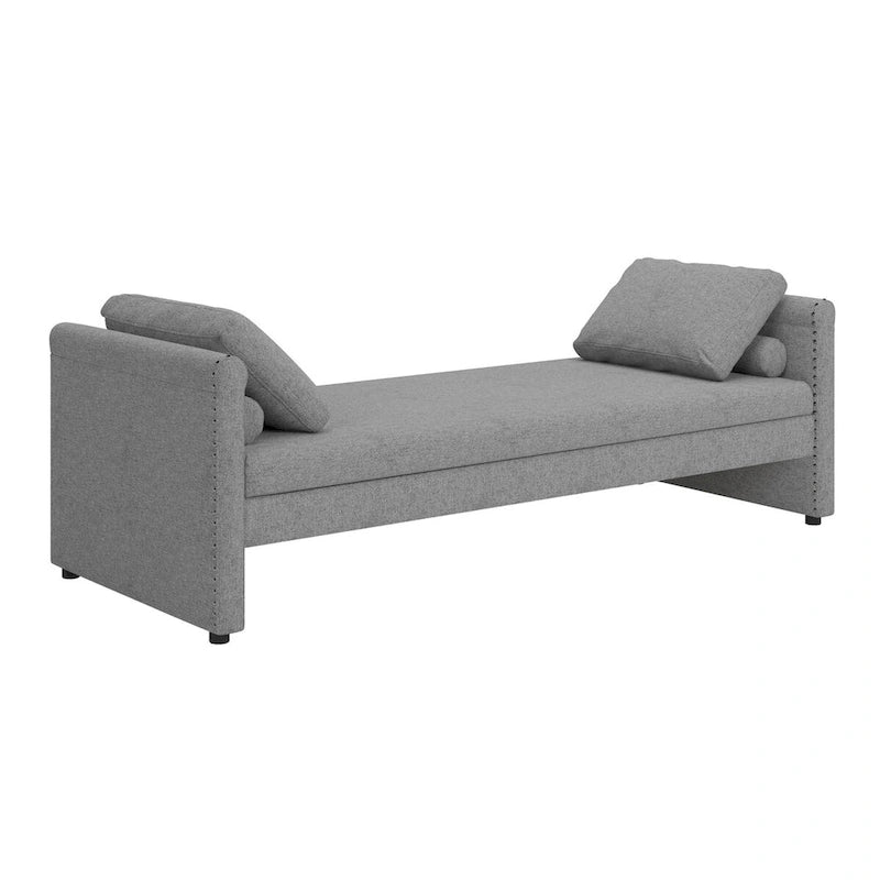 Méridienne moderne capitonnée avec coussins, petite méridienne simple pour salon