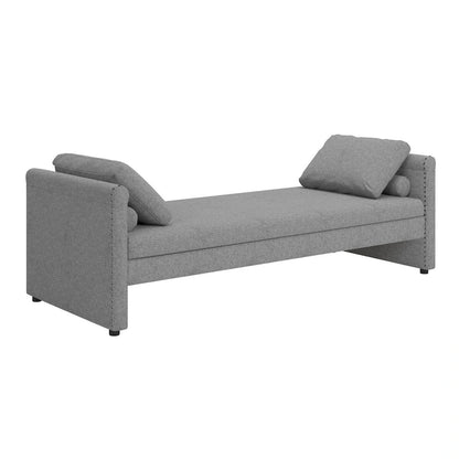 Méridienne moderne capitonnée avec coussins, petite méridienne simple pour salon