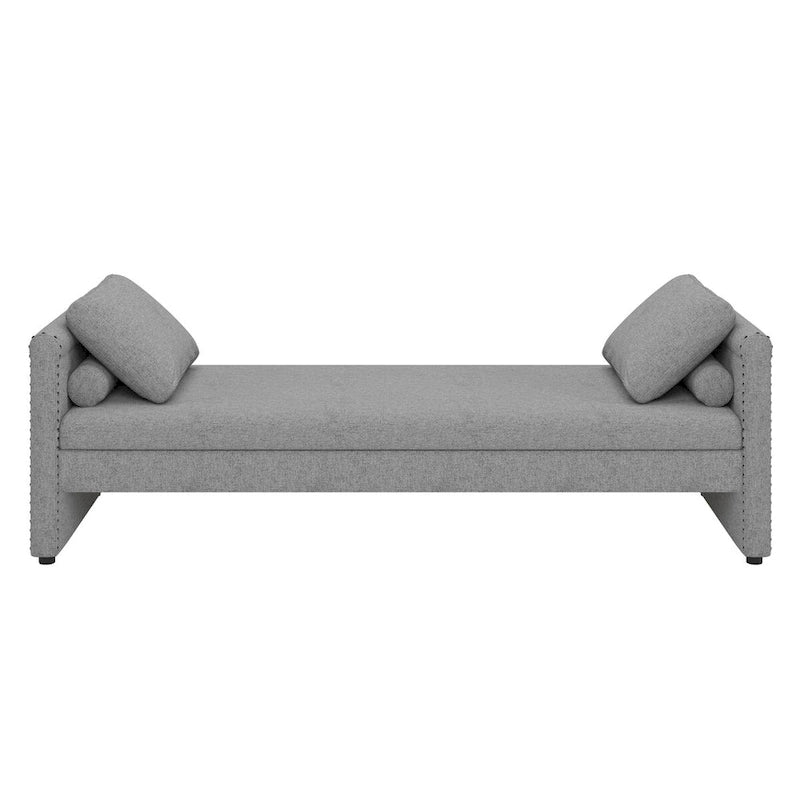 Méridienne moderne capitonnée avec coussins, petite méridienne simple pour salon