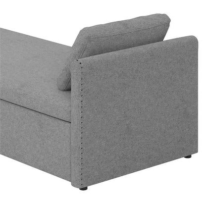 Méridienne moderne capitonnée avec coussins, petite méridienne simple pour salon