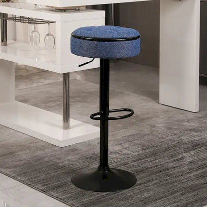 Tabouret de bar pivotant moderne en PU, réglable en hauteur, avec rangement, lot de 2