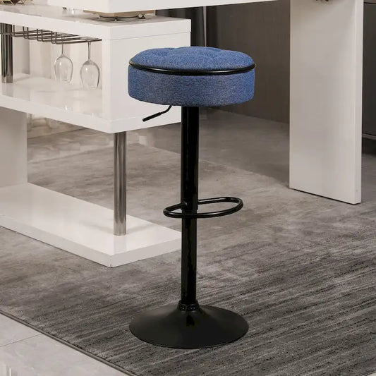 Tabouret de bar pivotant moderne en PU, réglable en hauteur, avec rangement, lot de 2