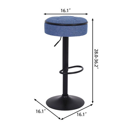 Tabouret de bar pivotant moderne en PU, réglable en hauteur, avec rangement, lot de 2