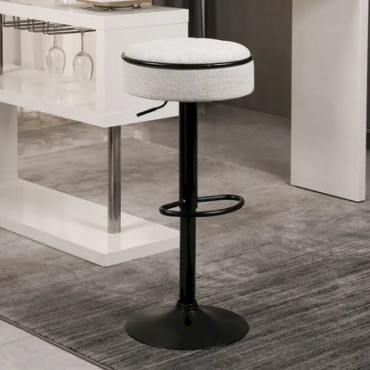 Tabouret de bar pivotant moderne en PU, réglable en hauteur, avec rangement, lot de 2