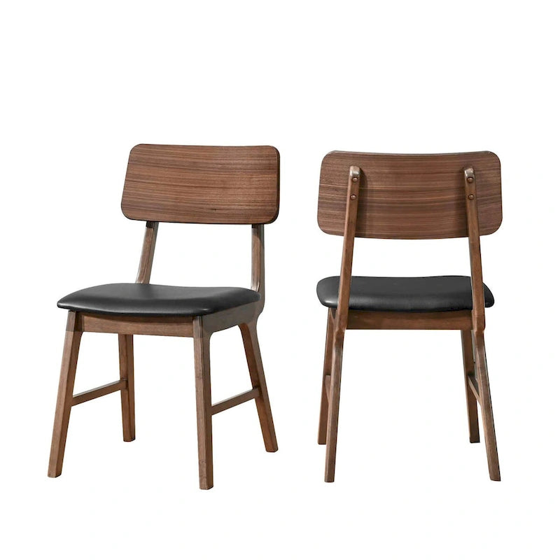 Chaise d'appoint New Classic Furniture Thea en noyer et noir (lot de 2)