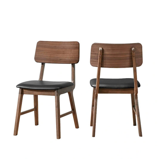 Chaise d'appoint New Classic Furniture Thea en noyer et noir (lot de 2)