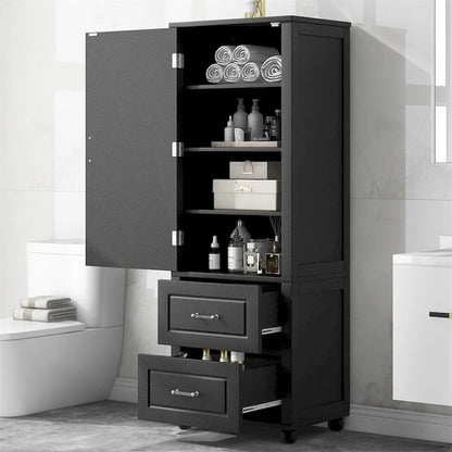 Armoire de rangement haute pour salle de bain, armoire de rangement autoportante