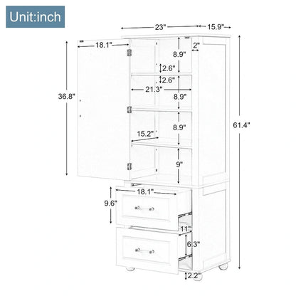 Armoire de rangement haute pour salle de bain, armoire de rangement autoportante