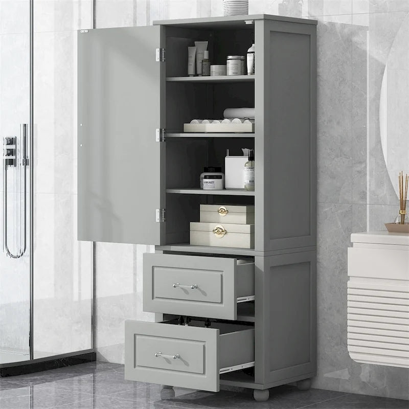 Armoire de rangement haute pour salle de bain, armoire de rangement autoportante