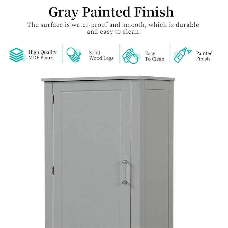 Armoire de rangement haute pour salle de bain, armoire de rangement autoportante