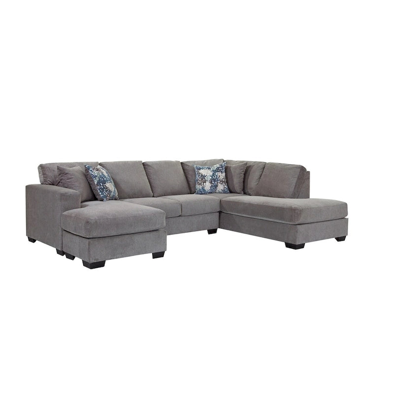 Canapé d'angle en forme de U American Furniture Classics Graphite, modèle A414V6-K2, avec 4 coussins décoratifs