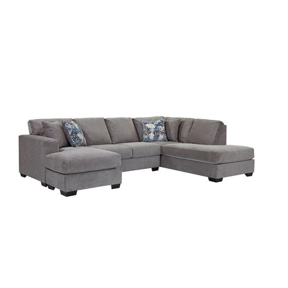 Canapé d'angle en forme de U American Furniture Classics Graphite, modèle A414V6-K2, avec 4 coussins décoratifs
