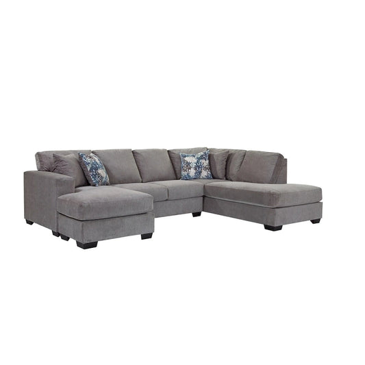 Canapé d'angle en forme de U American Furniture Classics Graphite, modèle A414V6-K2, avec 4 coussins décoratifs