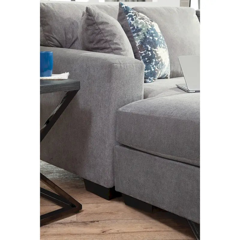 Canapé d'angle en forme de U American Furniture Classics Graphite, modèle A414V6-K2, avec 4 coussins décoratifs
