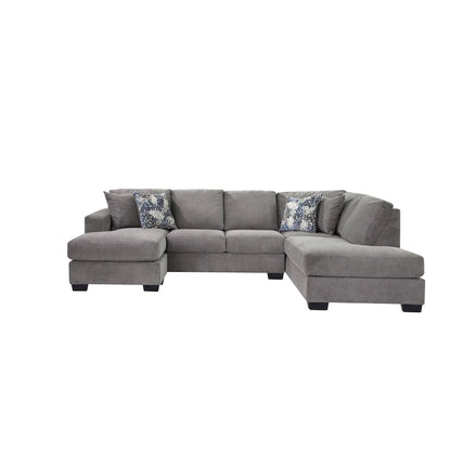 Canapé d'angle en forme de U American Furniture Classics Graphite, modèle A414V6-K2, avec 4 coussins décoratifs