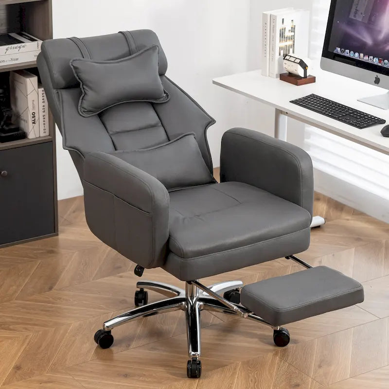 Chaise de bureau pivotante en cuir