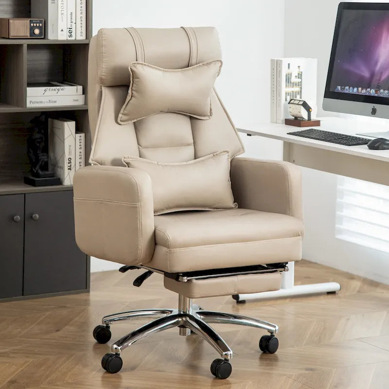 Chaise de bureau pivotante en cuir