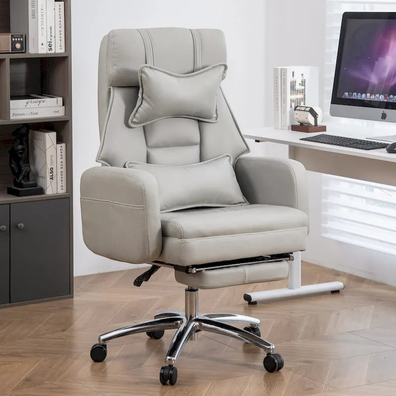 Chaise de bureau pivotante en cuir
