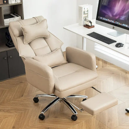Chaise de bureau pivotante en cuir