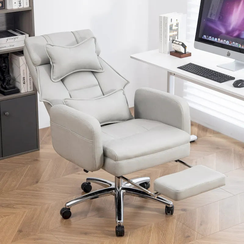 Chaise de bureau pivotante en cuir